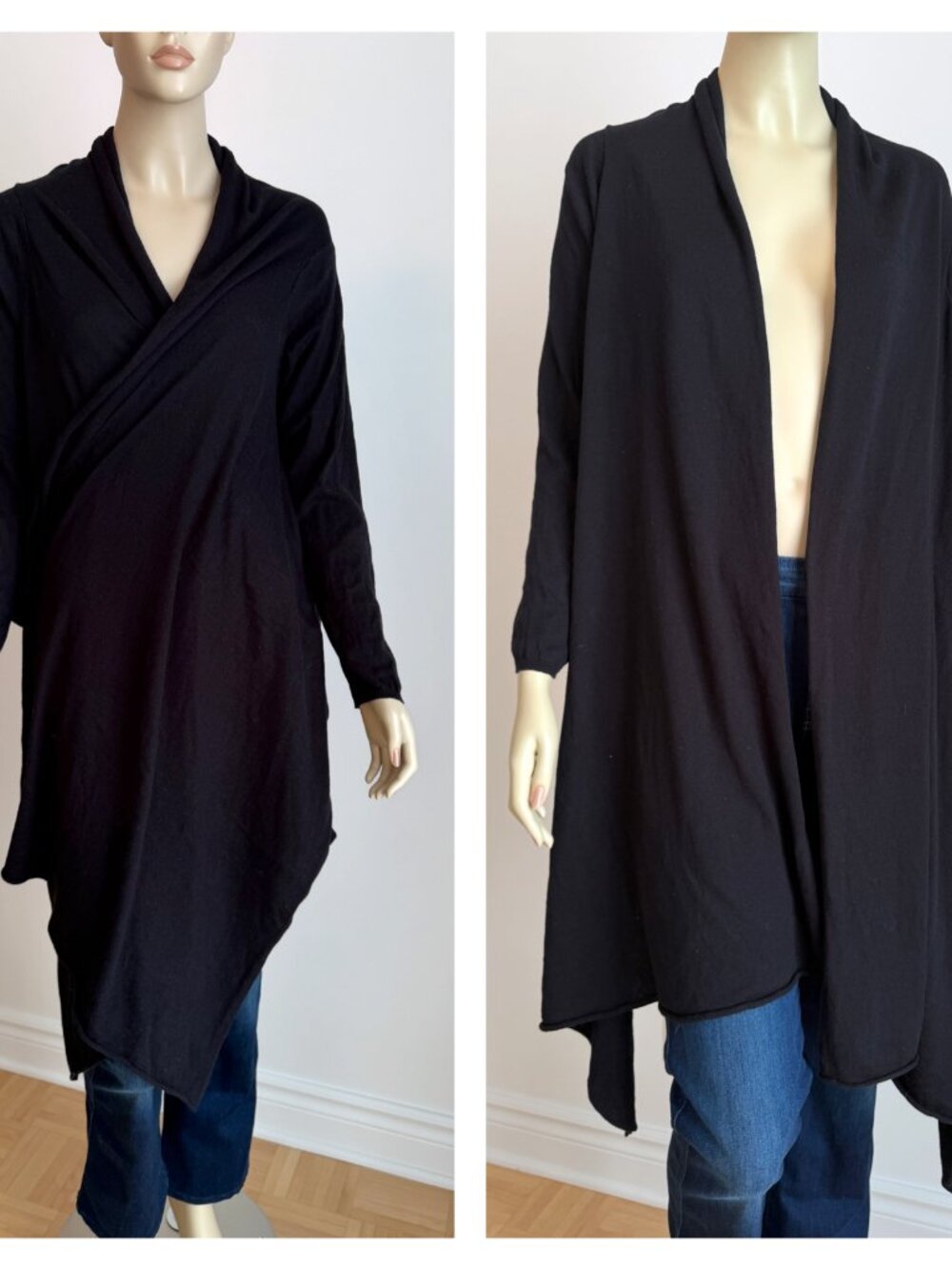 DKNY (Donna Karan New York) Silk/Cotton/Cashmere Scarfigan M/L - Picture 2 of 10